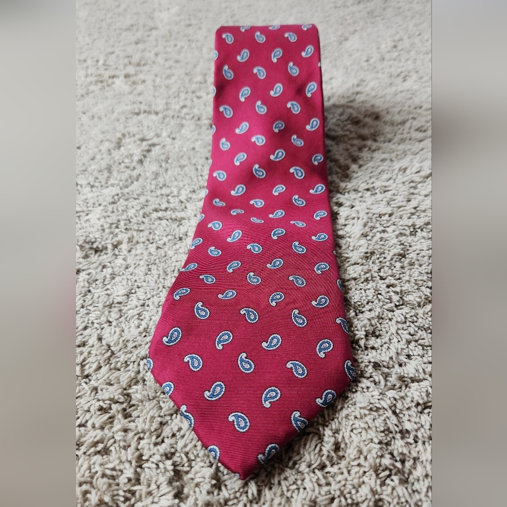 Men's Italian 100% Silk Necktie Red